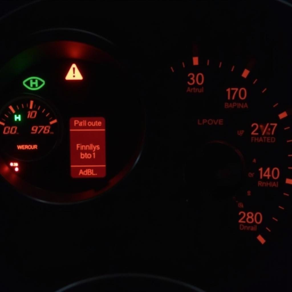 2004 Fiat Punto dashboard with illuminated warning lights