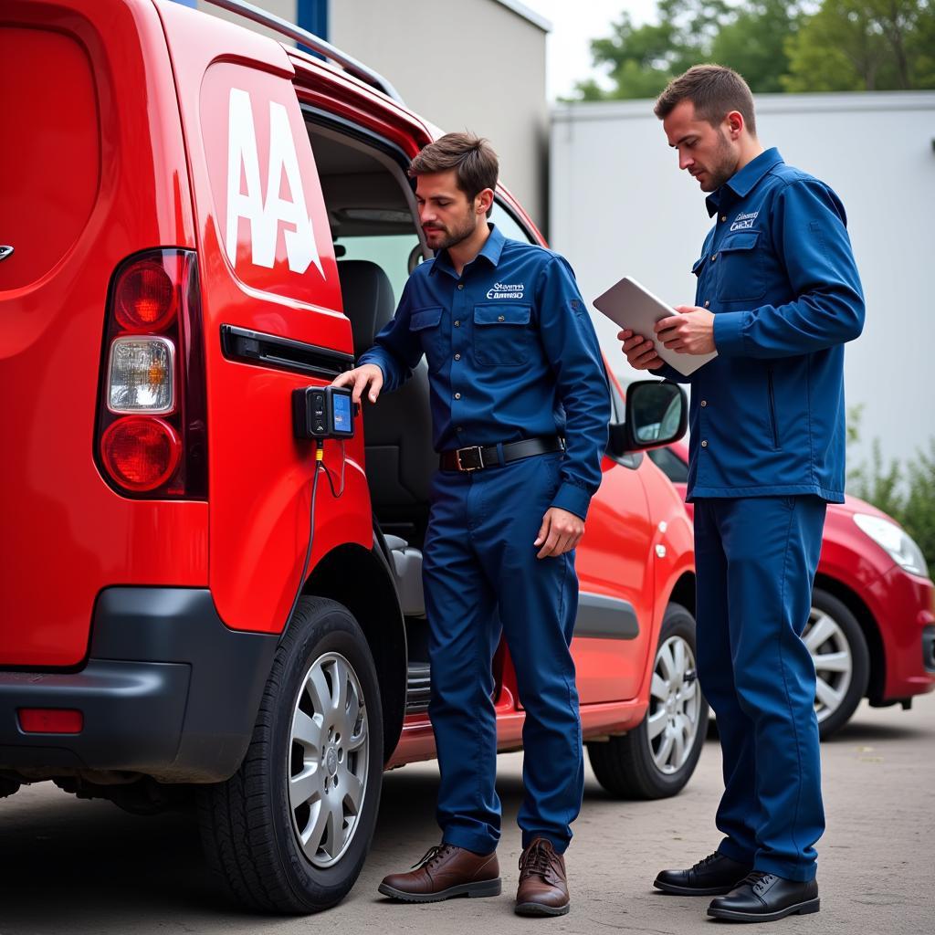 AA Diagnostic Van Diagnosing an Electrical Fault