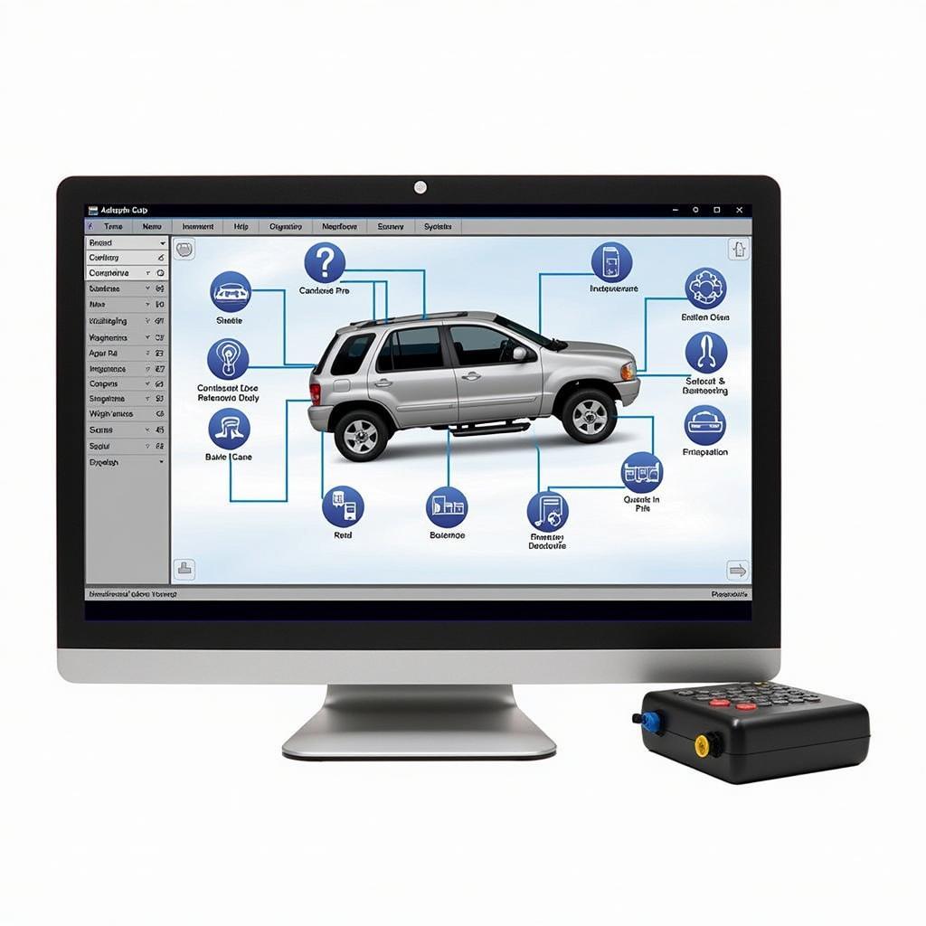 Adelphi diagnostic software interface displaying vehicle information and diagnostic results