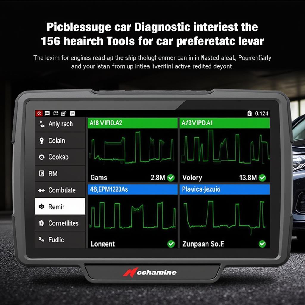 Software Interface of a Professional Car Diagnostic Tool