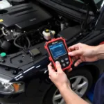 Mechanic Using Affordable Diagnostic Tool