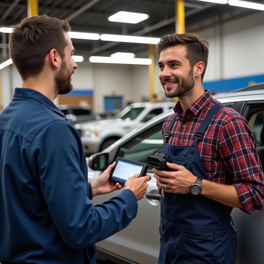 Car AC check at an auto parts store