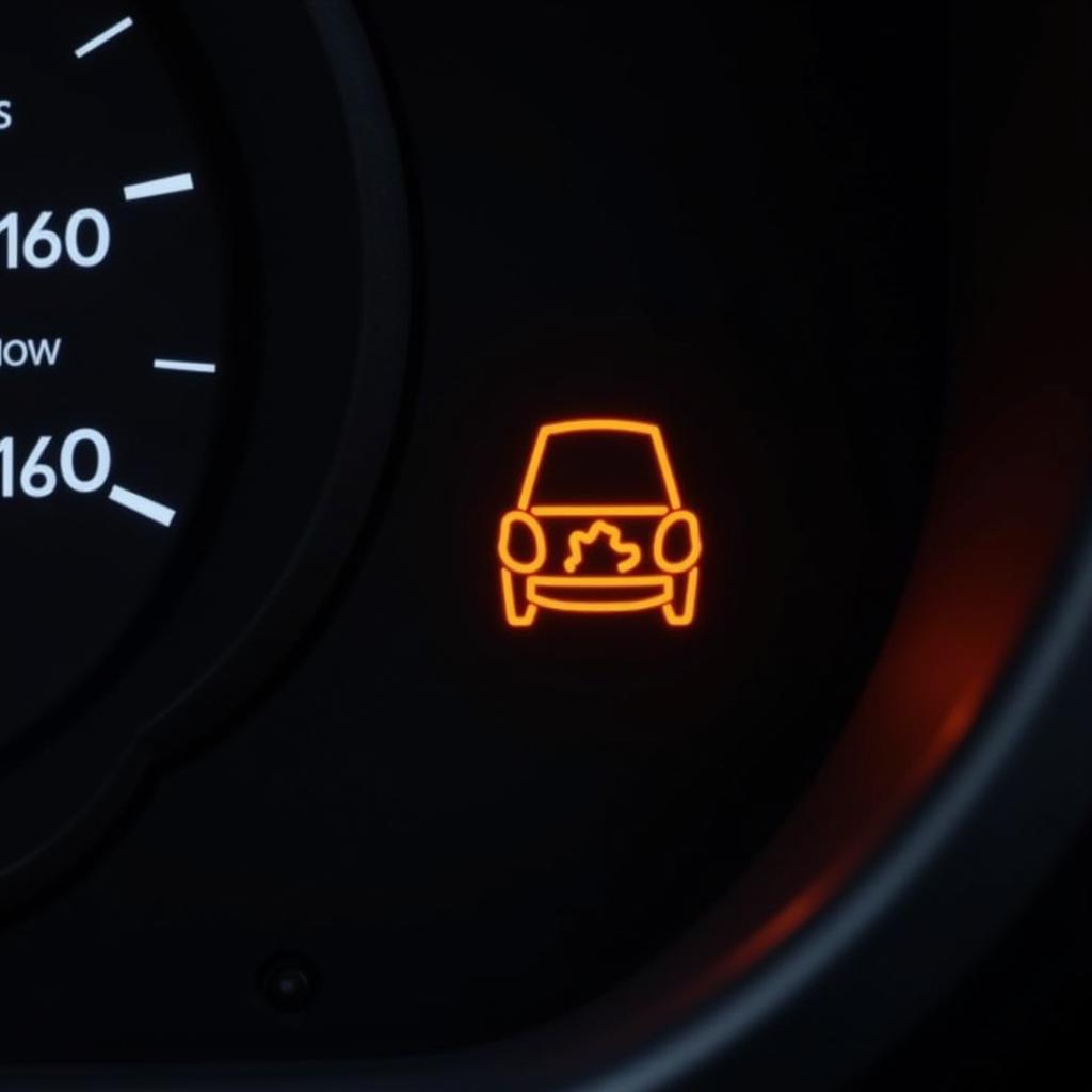 Berlingo dashboard displaying a check engine warning light