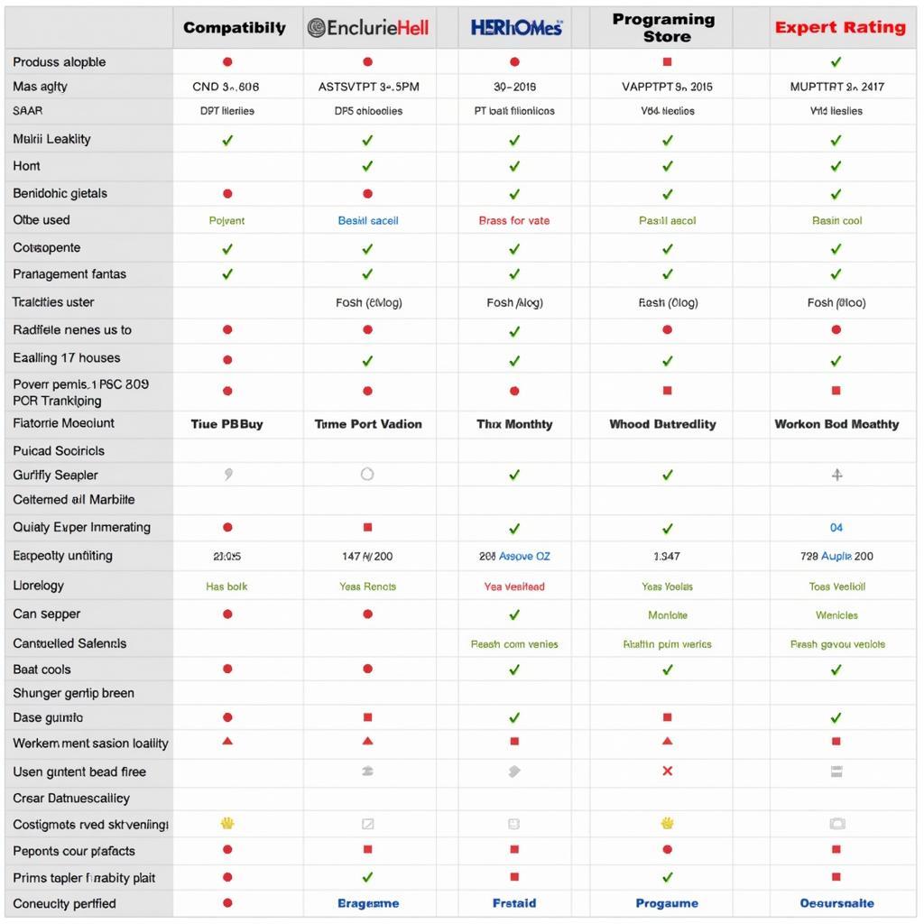 Car Diagnostic Programming Tool Comparison Table