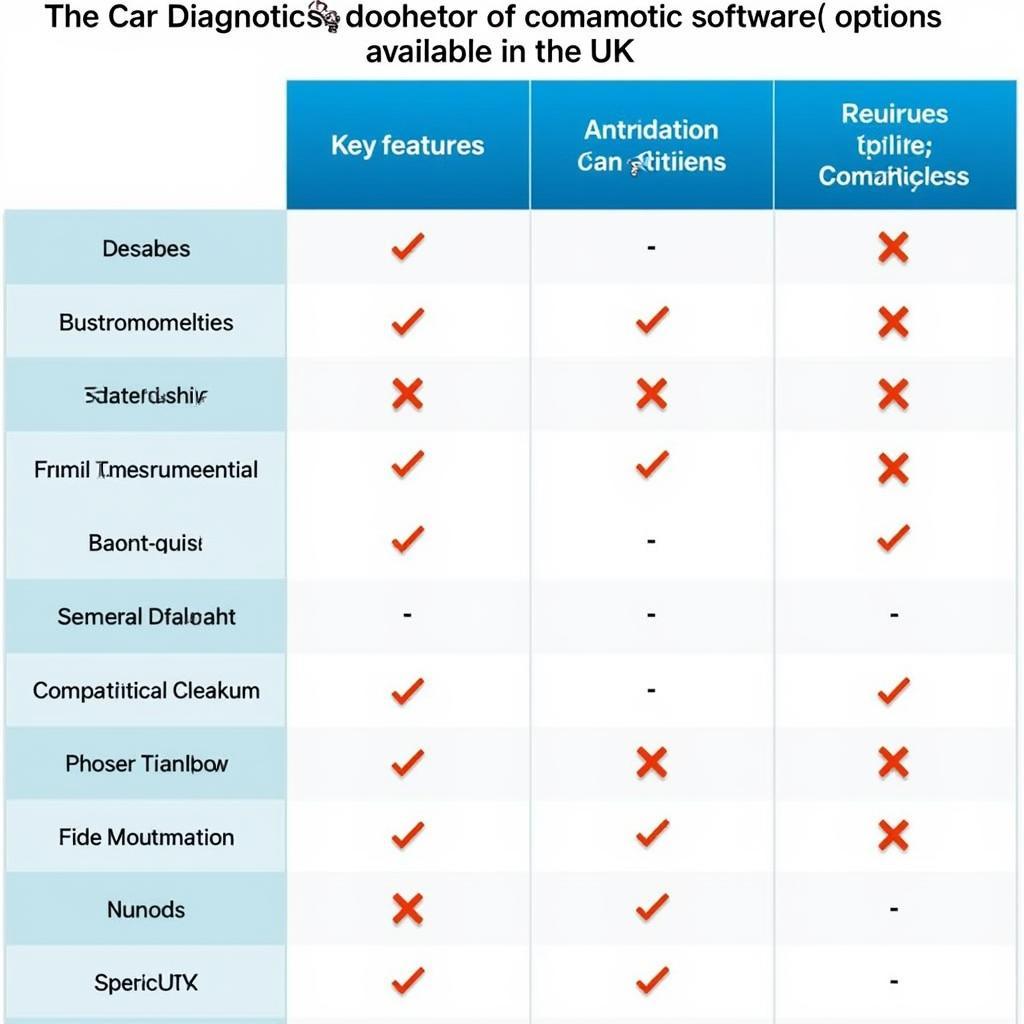 Car Diagnostic Software Comparison Chart