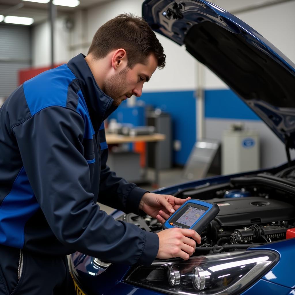 Billesley Car Diagnostic Technician at Work