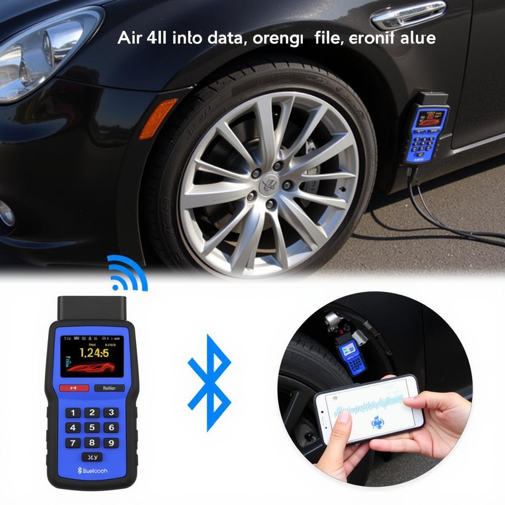 Bluetooth Car Diagnostic Tester Connected to Smartphone