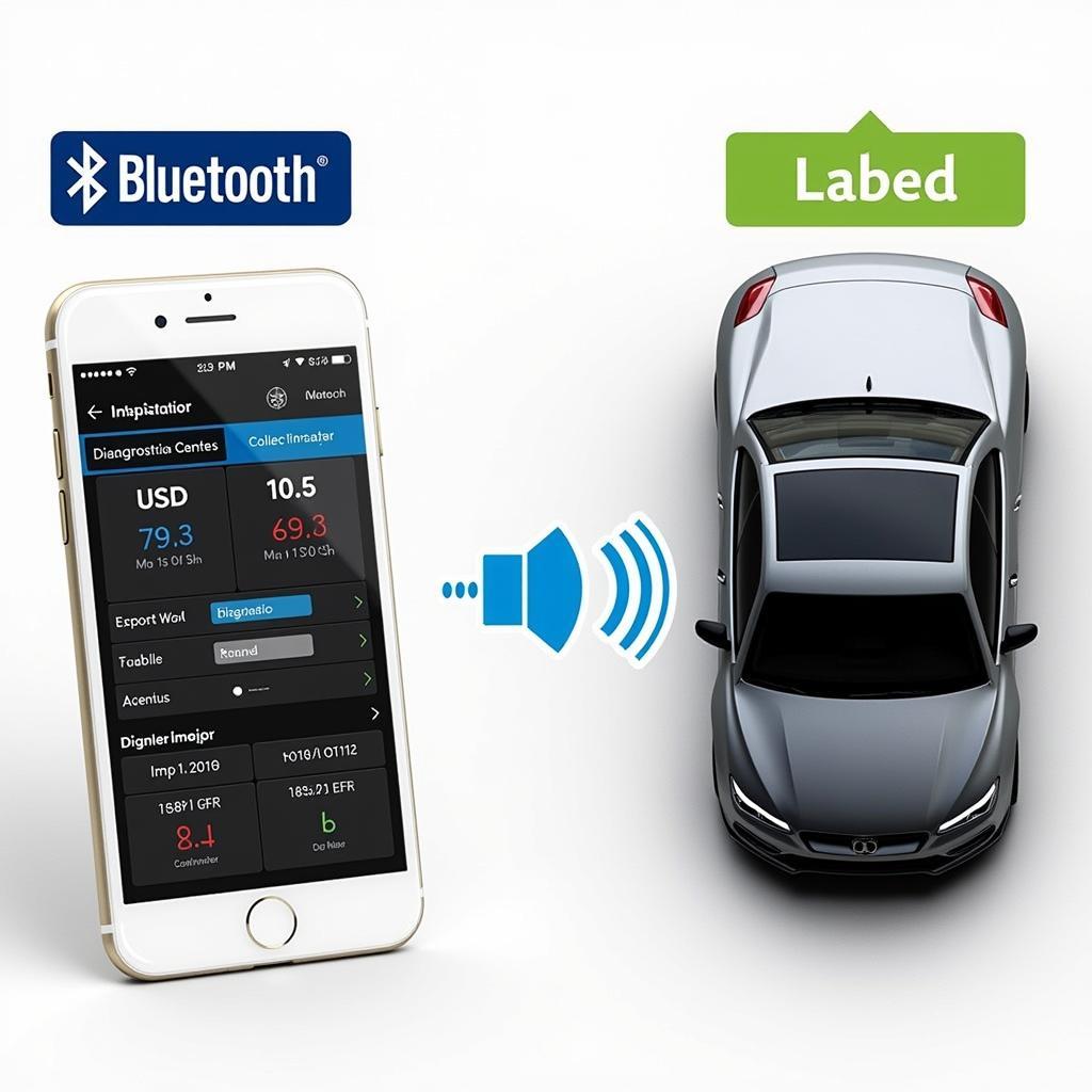 Bluetooth Car Diagnostic Tool Connected to Smartphone