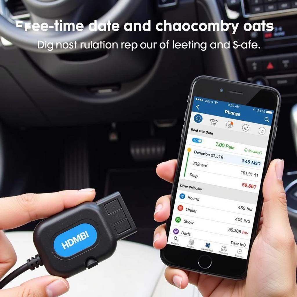 Bluetooth OBD2 Scanner Connected to Smartphone