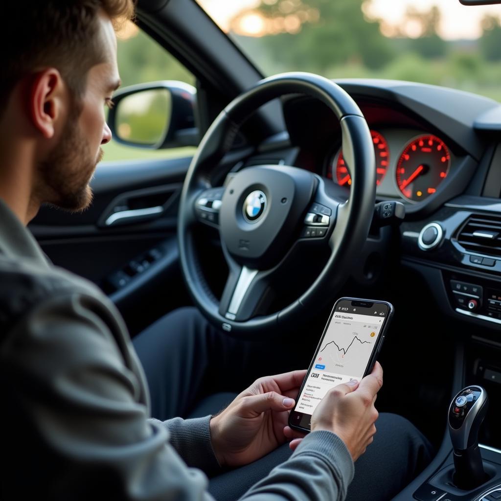 BMW Owner Using OBDeleven for Car Diagnostics