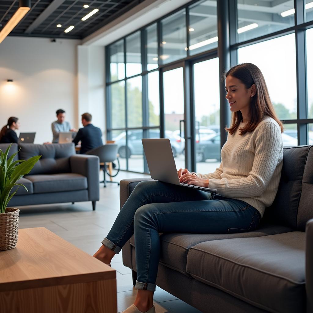 Customer Waiting in a Bosch Car Service Center