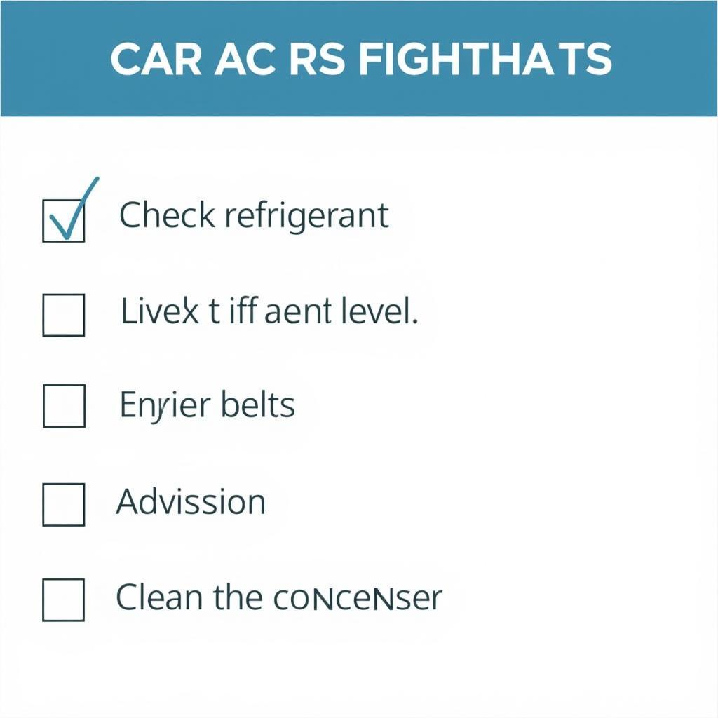 Car AC Maintenance Checklist