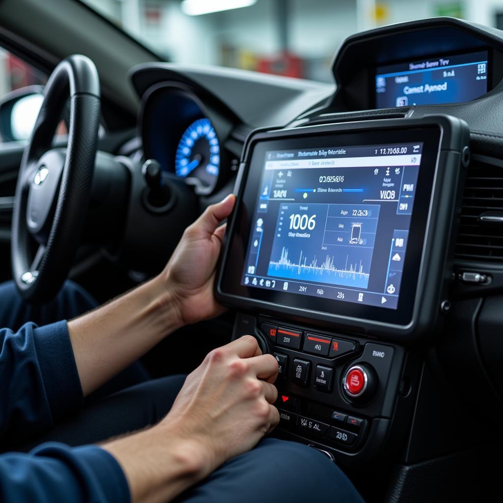 Car computer diagnostic equipment being used in Auburn Hills