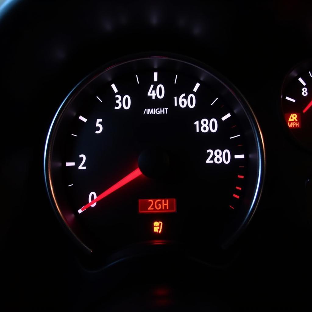 Car Dashboard Displaying Check Engine Light