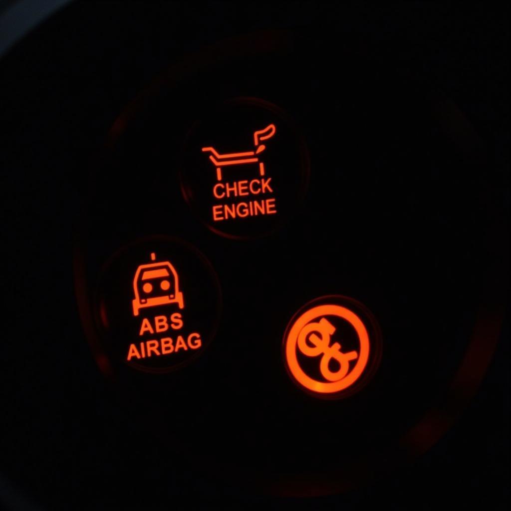 Dashboard warning lights illuminated