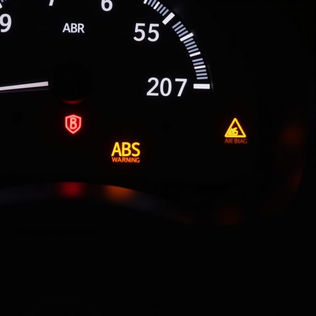 Car dashboard warning lights illuminated in Kent