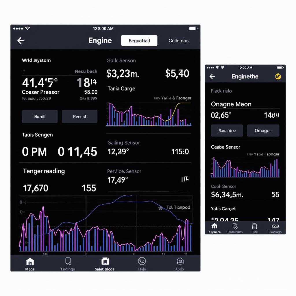 Car Diagnostic App Displaying Engine Data