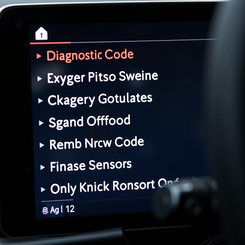 Car Diagnostic App Displaying Error Codes