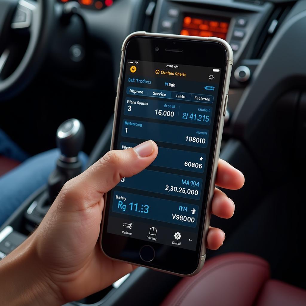 Car Diagnostic App Displaying Engine Data