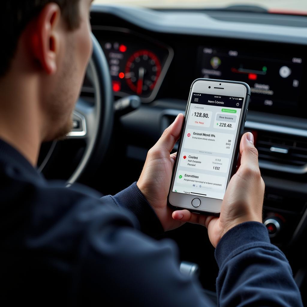 Using a Car Diagnostic App on a Smartphone