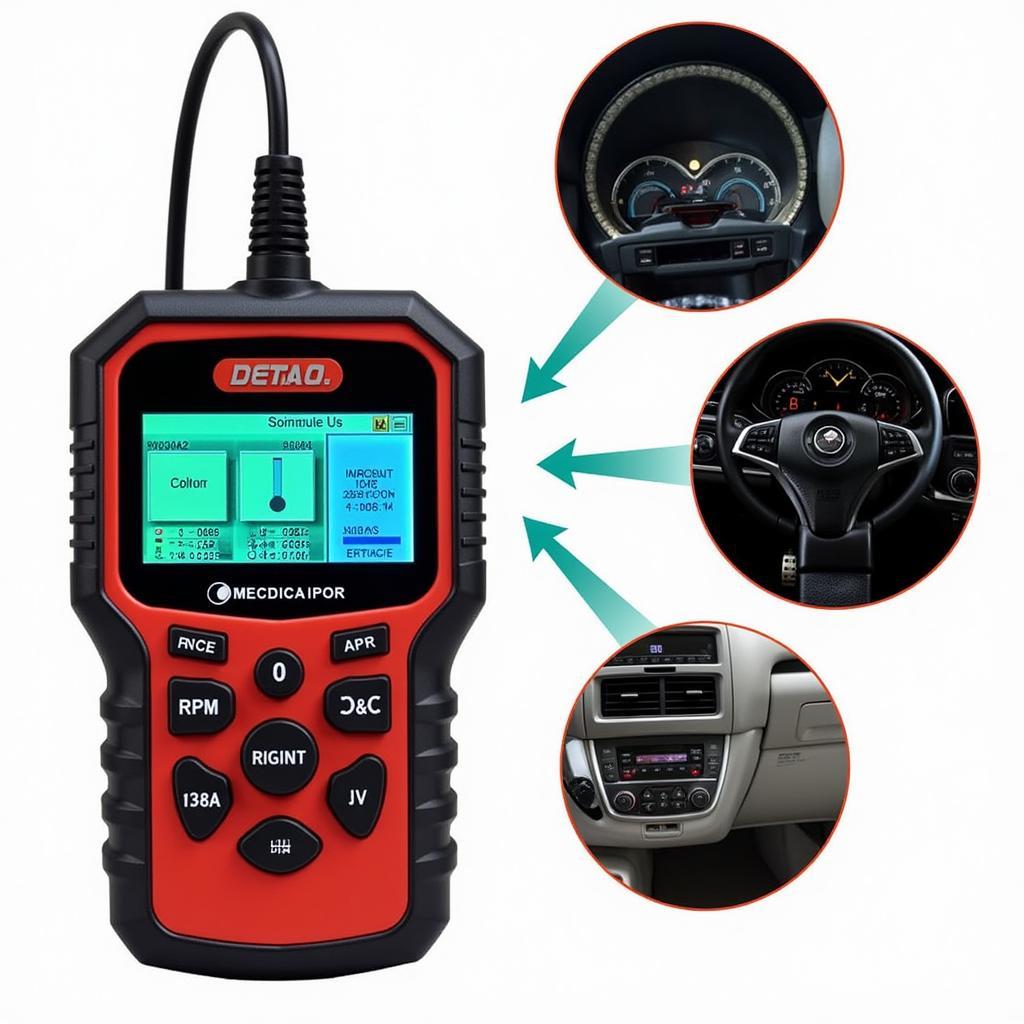 Car Diagnostic Code Reader Displaying Live Data