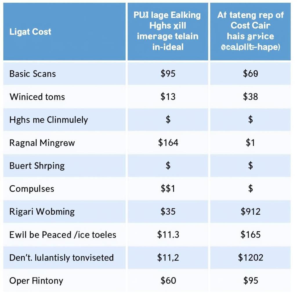 Car Diagnostic Cost Breakdown