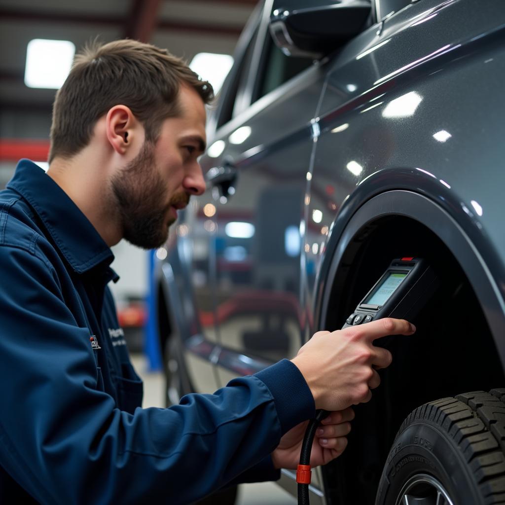 Mechanic Using Diagnostic Equipment