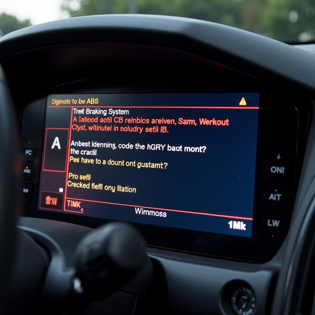 Car Diagnostic Kit Displaying an ABS Error Code