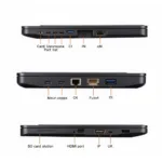 Close-up view of car diagnostic laptop ports