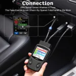 Car diagnostic reader connected to a car's OBD2 port