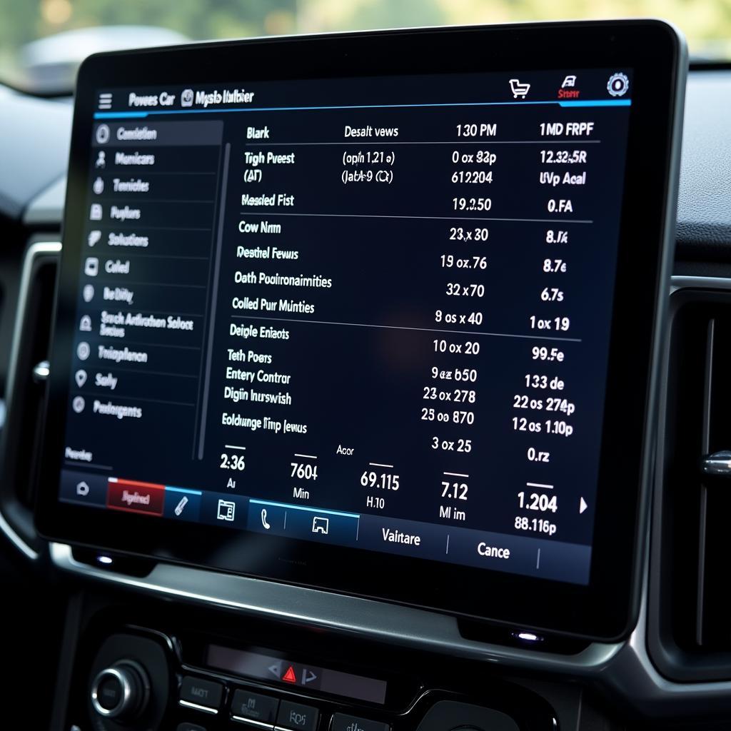 Computer screen displaying a car diagnostic report