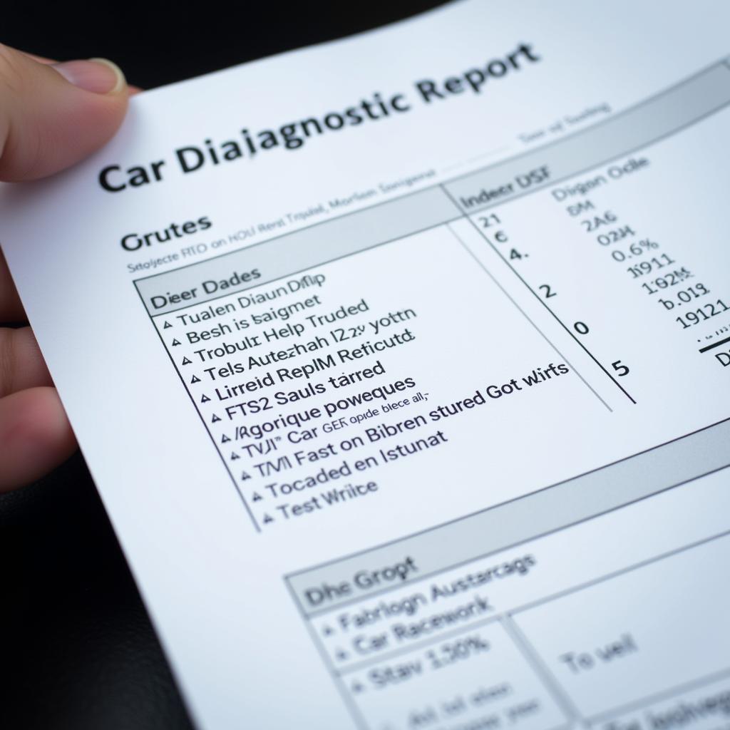 Sample Car Diagnostic Report