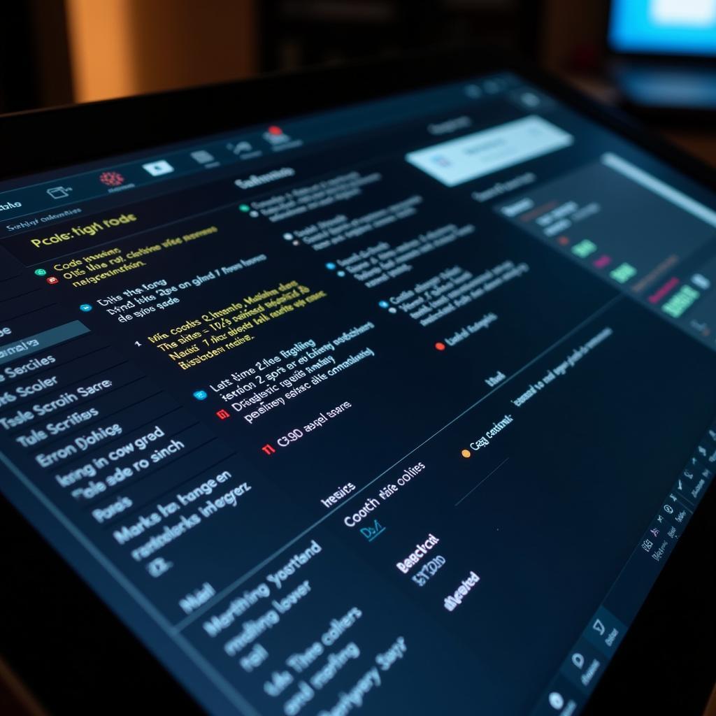 Car diagnostic report on a computer screen