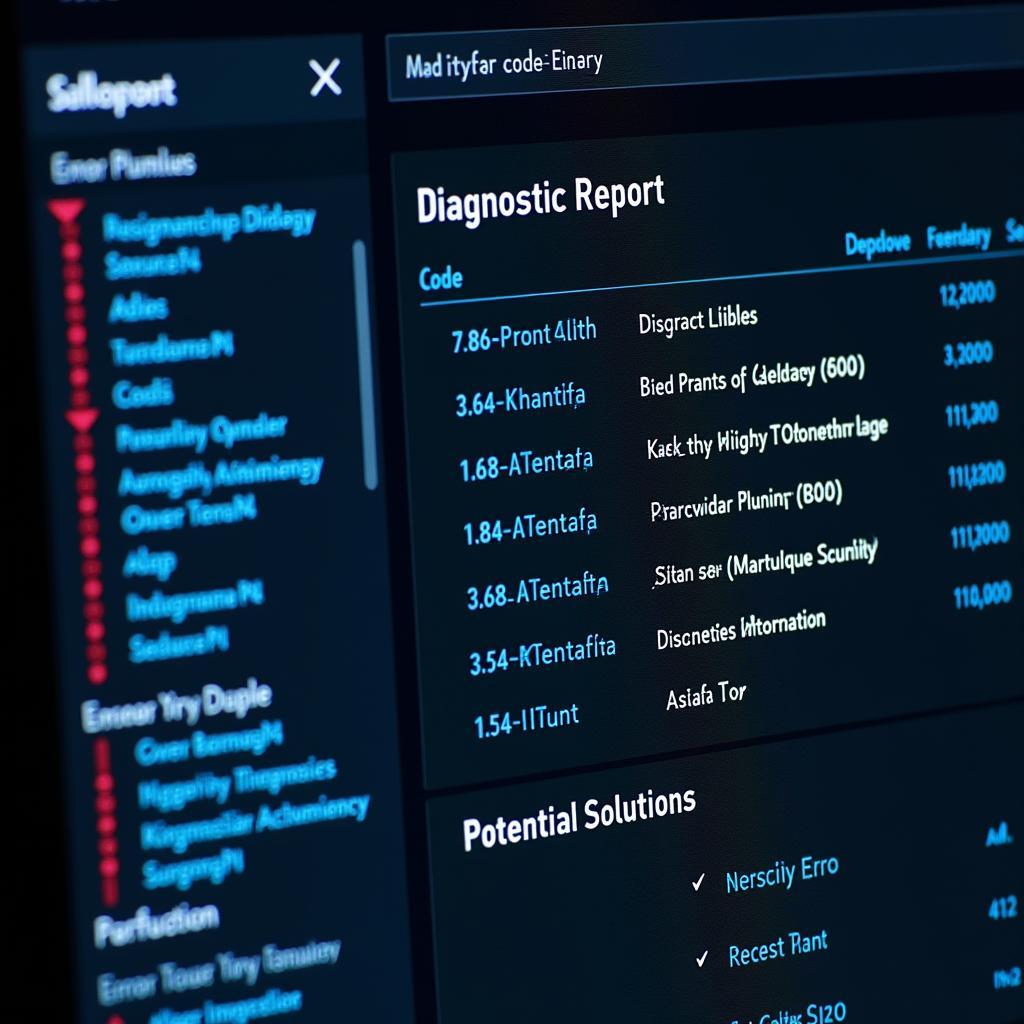 A sample car diagnostic report displayed on a computer screen