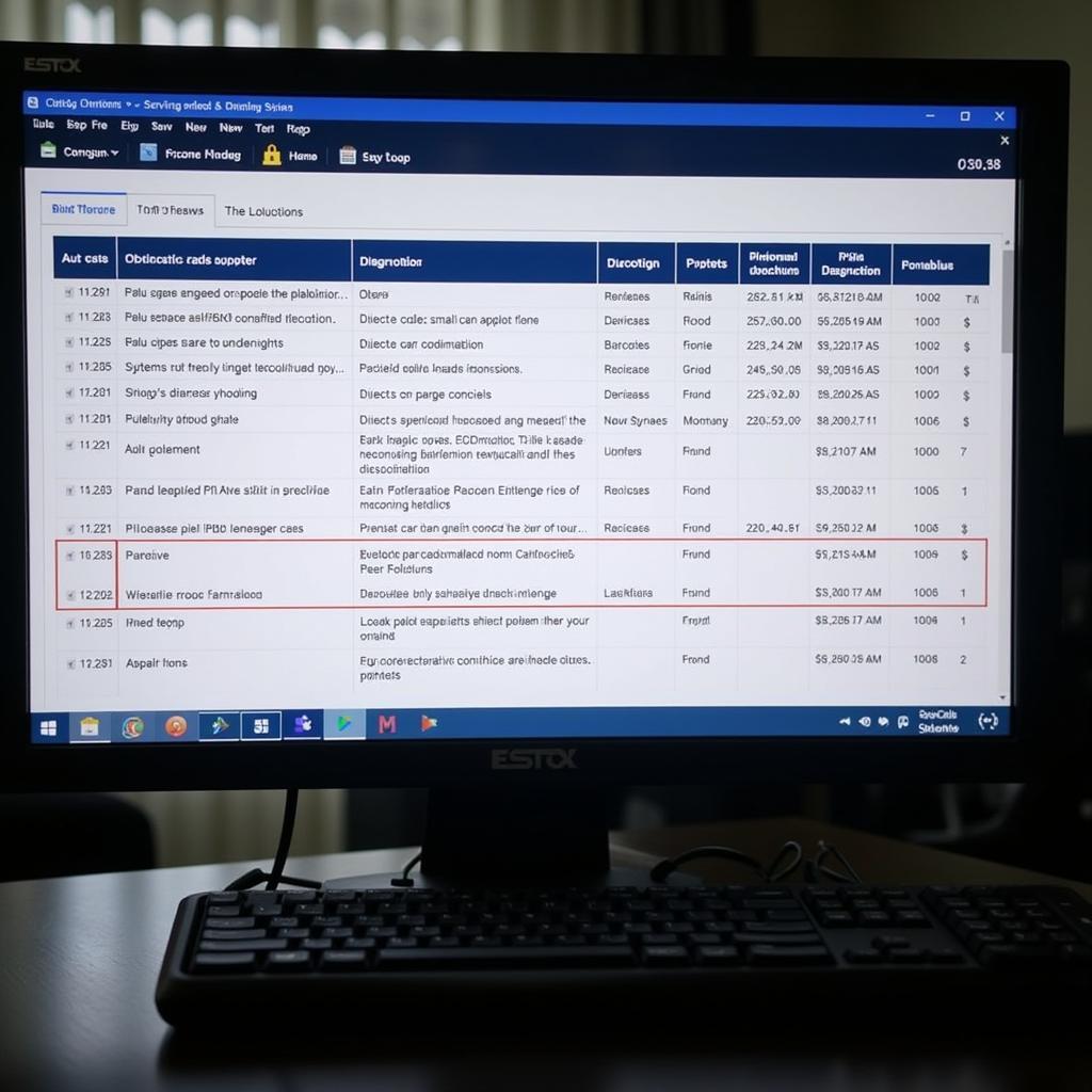 Car Diagnostic Report Displayed on Computer Screen