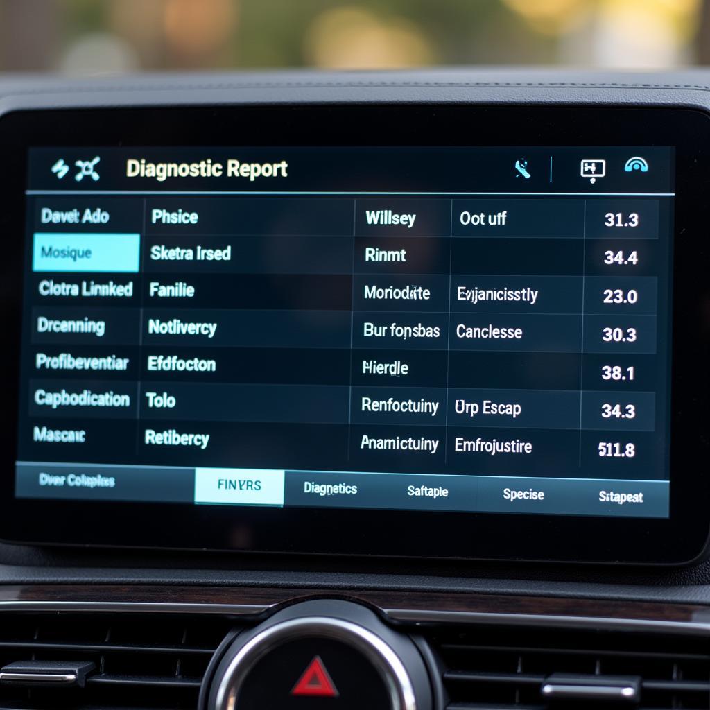 Car Diagnostic Report Displayed on a Computer Screen