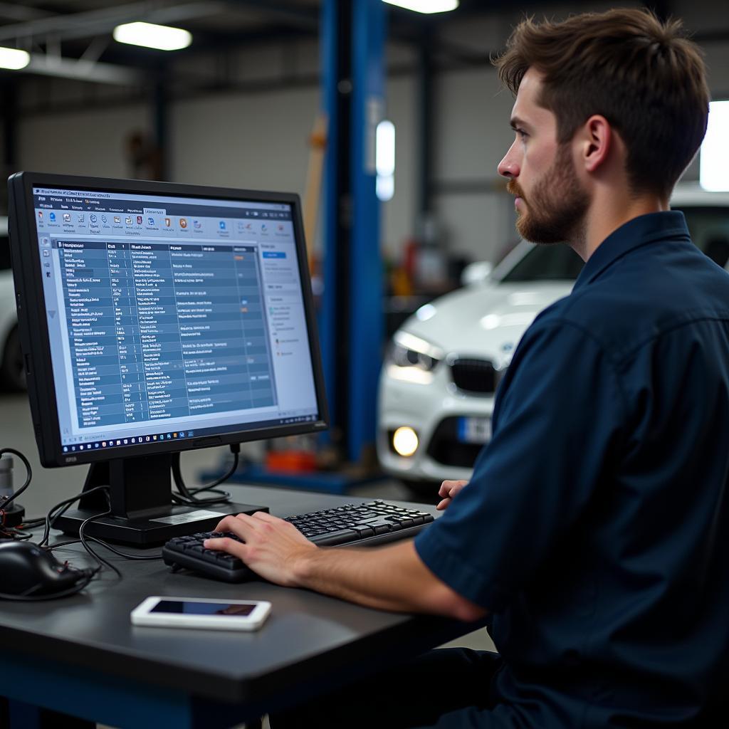 Car Diagnostic Report on Computer Screen