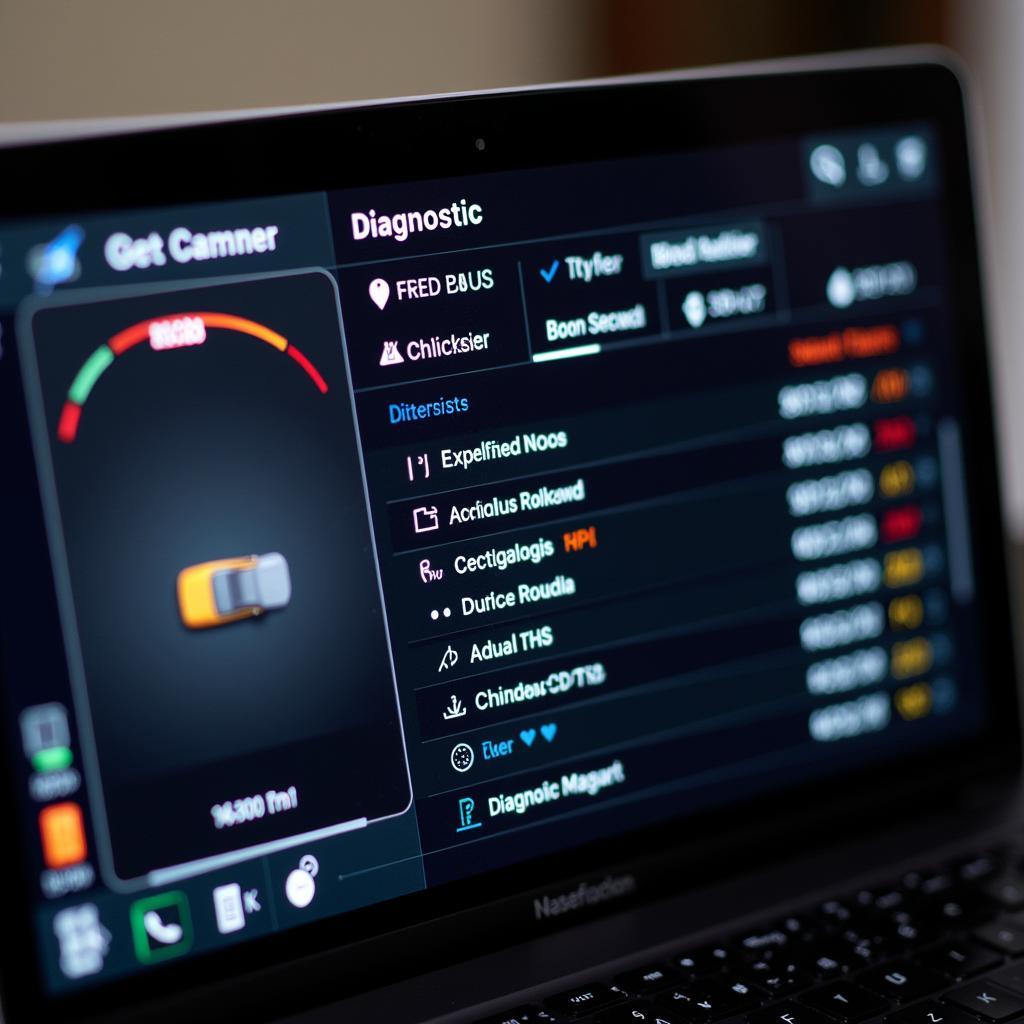 Car Diagnostic Report Displayed on Computer Screen