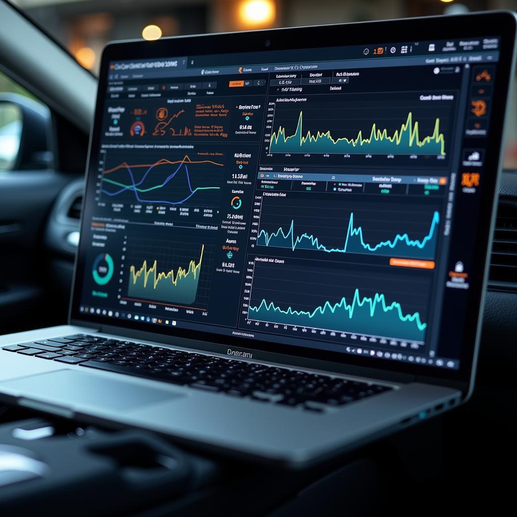 Car Diagnostic Report on Laptop