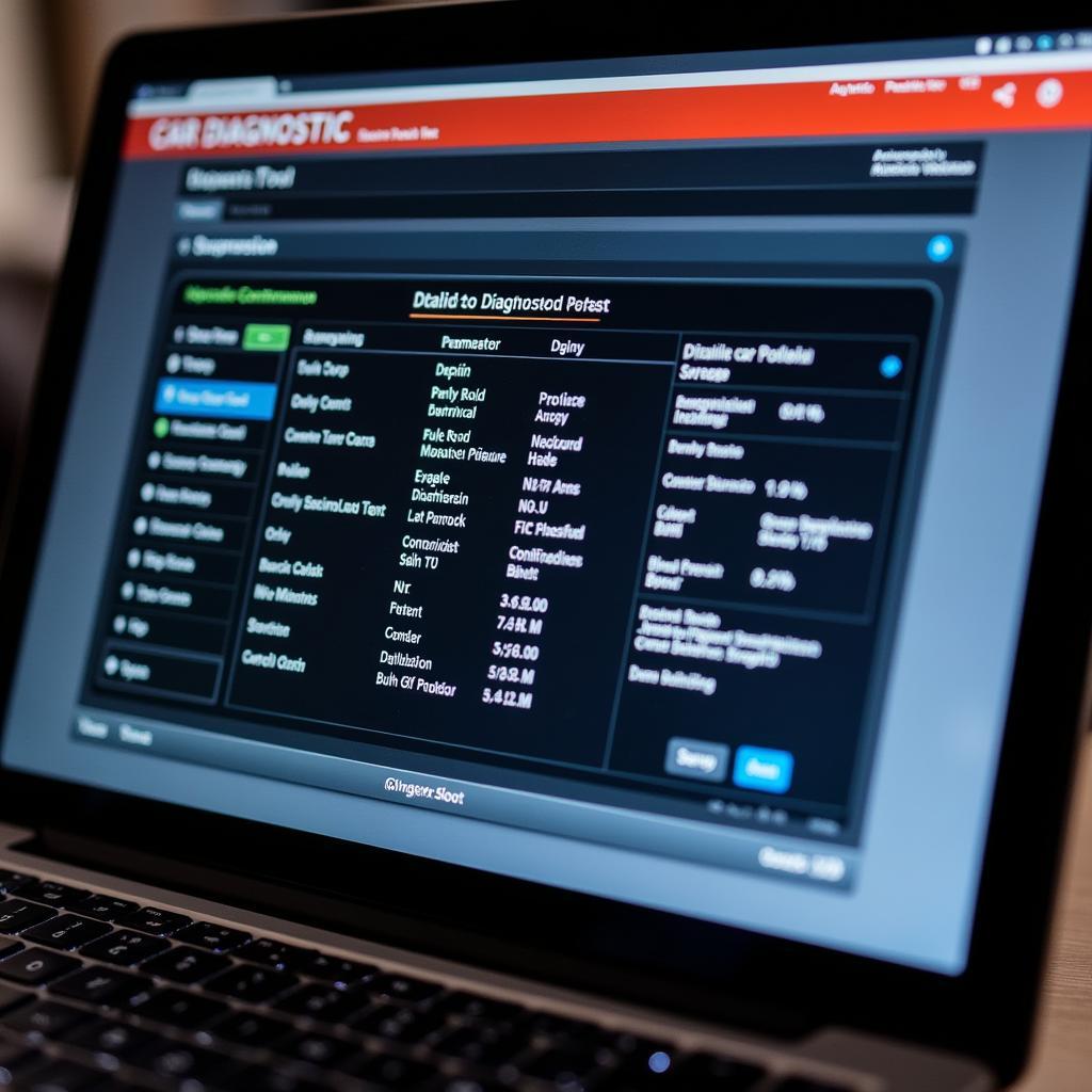 Car Diagnostic Report Displayed on Laptop Screen