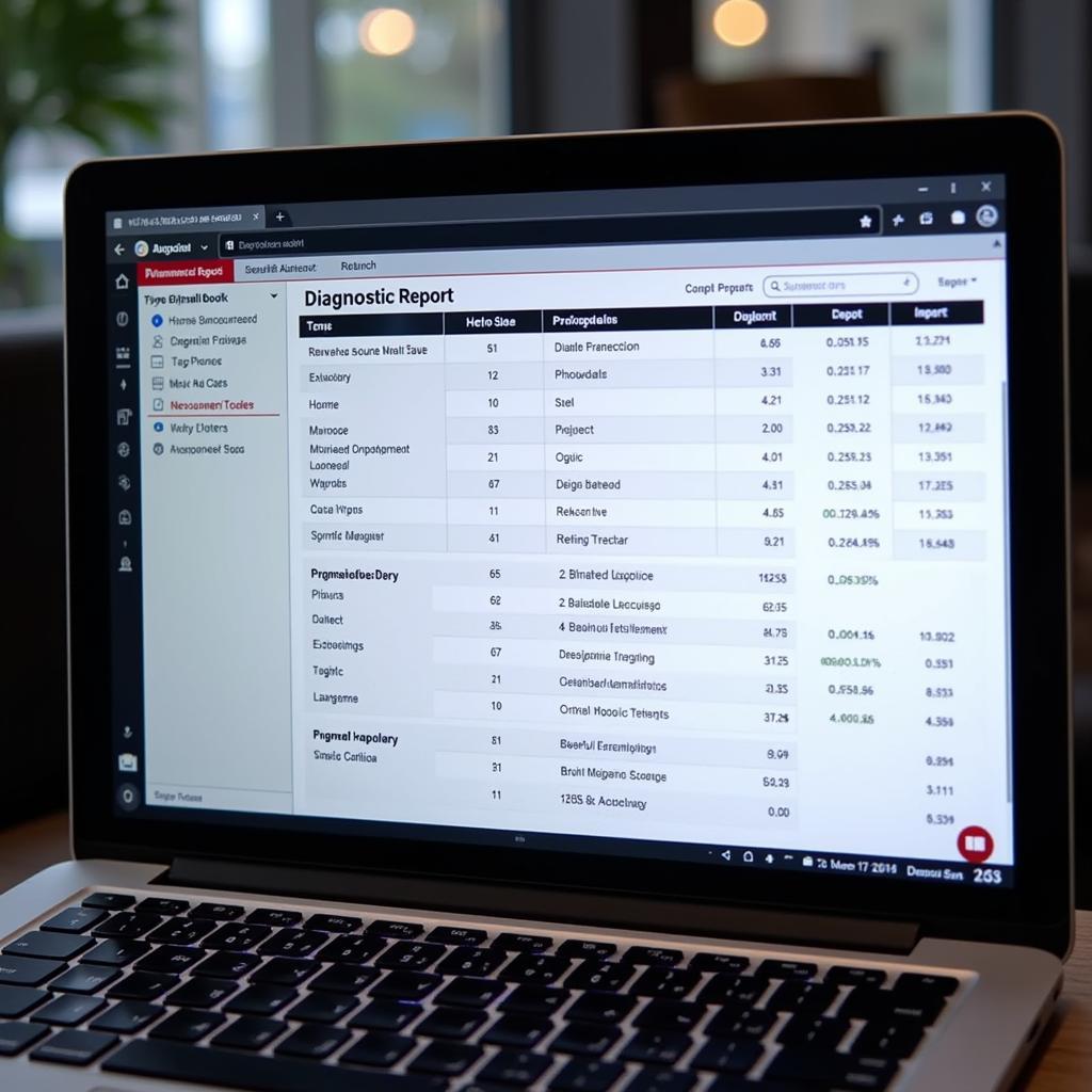 Car Diagnostic Report on Laptop