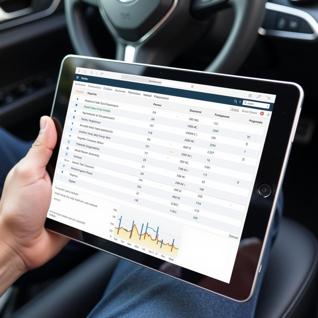 Car Diagnostic Report on Tablet