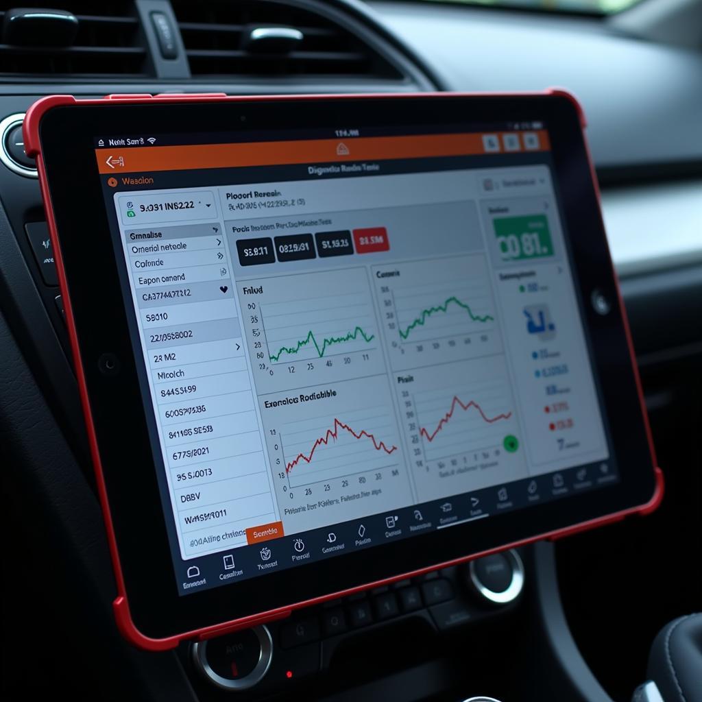 Car Diagnostic Report displayed on a tablet