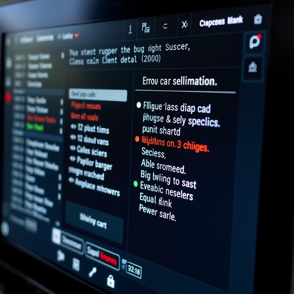 Car diagnostic report with highlighted areas