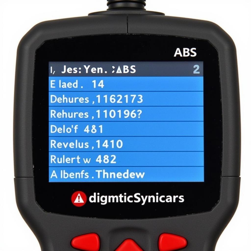 Car Diagnostic Scanner with ABS Displaying Error Codes