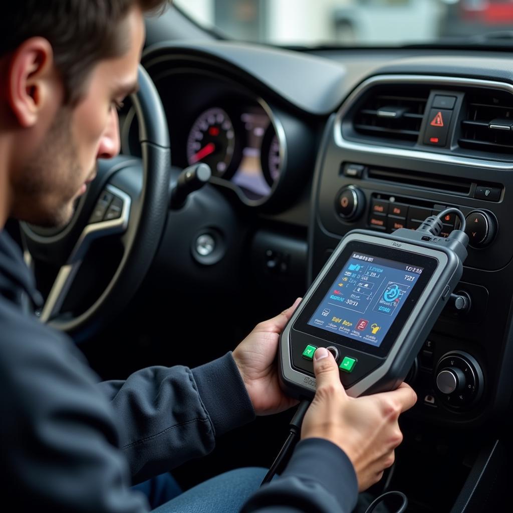 Car Diagnostic Scanner in Action