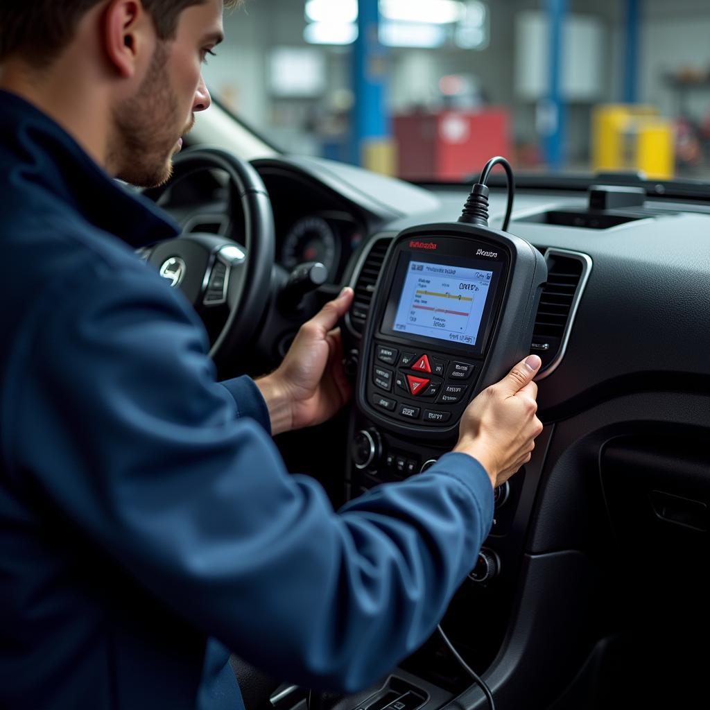 Car Diagnostic Scanner in Action