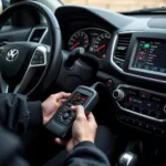 Mechanic Using a Car Diagnostic Scanner