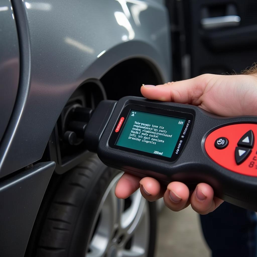 Mechanic Using a Car Diagnostic Scanner