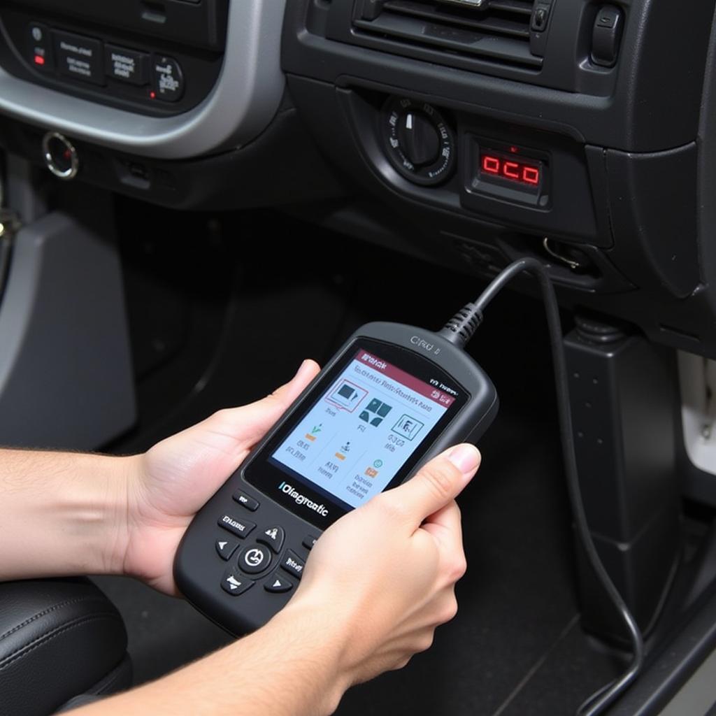 Mechanic Using a Car Diagnostic Scanner